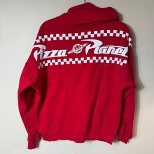 Disney Parks Toy Story PIZZA Planet Spirit Jersey Full Zip Hoodie Adults SZ M